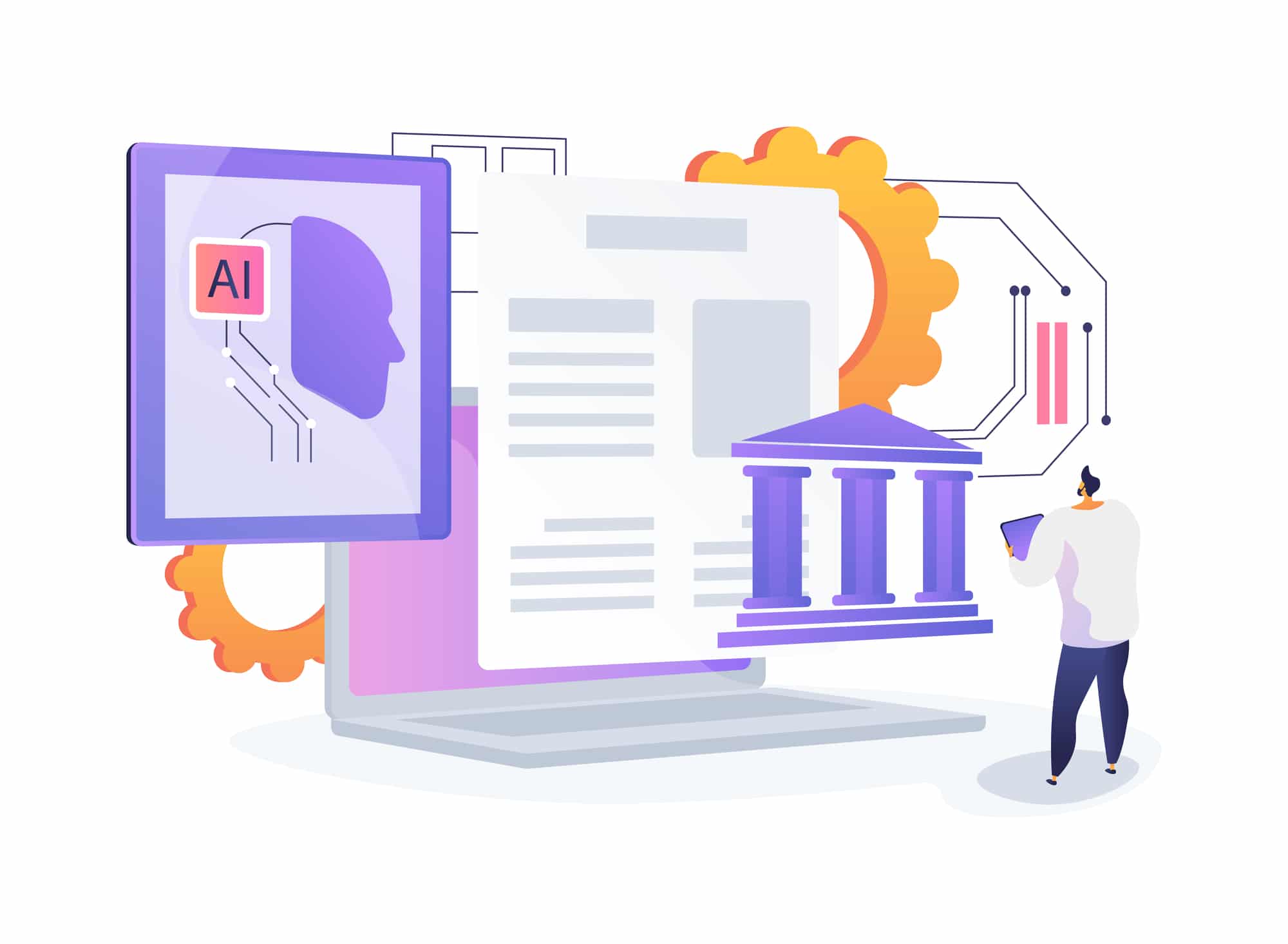 ai optimized regulatory compliance abstract concept vector illustration.