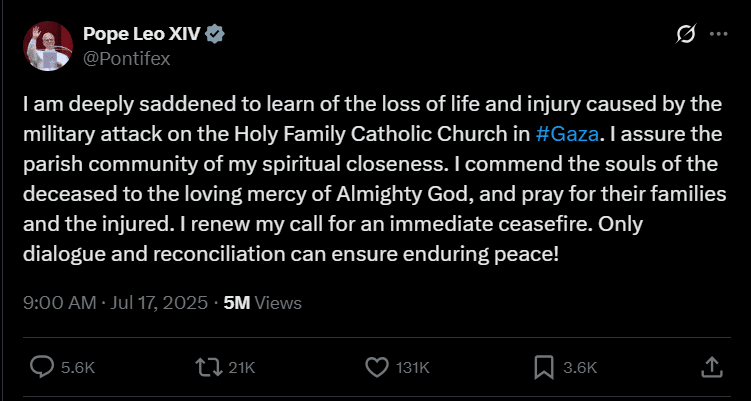 IDF Bombs Only Catholic Church in Gaza, Killing Three