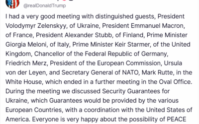 Trump Says He Discussed Security Guarantees with Zelensky, European Leaders