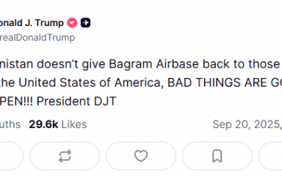Taliban Respond to Trump’s Threat: US Return to Bagram ‘Not Possible’