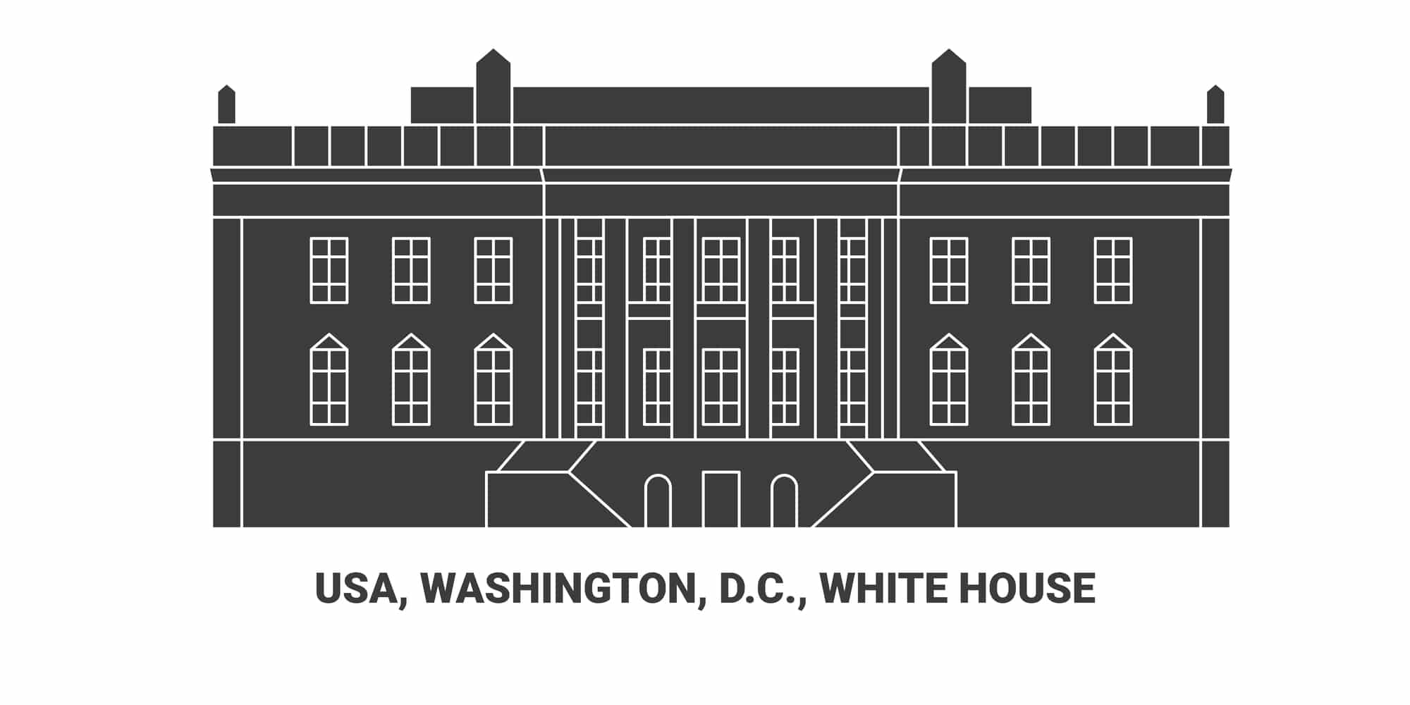 usa, washington, d.c., white house, travel landmark line vector illustration usa, washington, d.c., white house, travel landmark line vector illustration