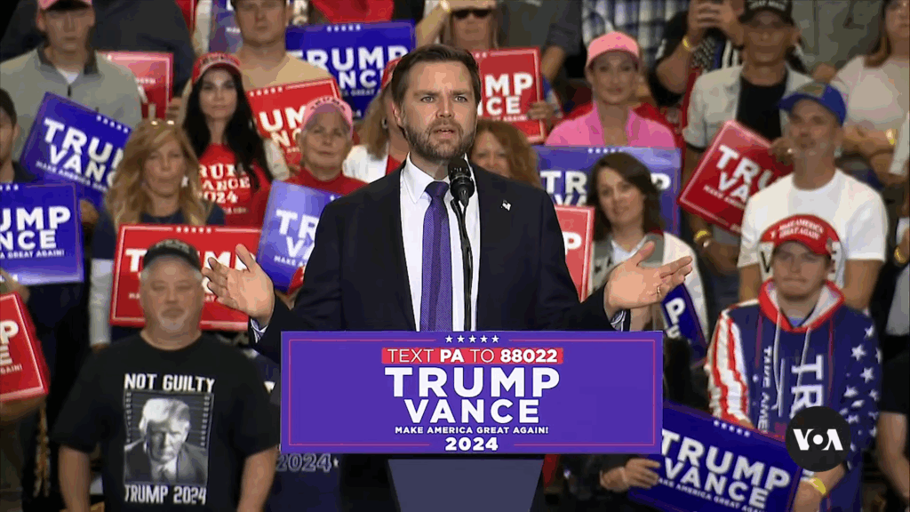 jd vance speaking at a rally in wilmington, north carolina