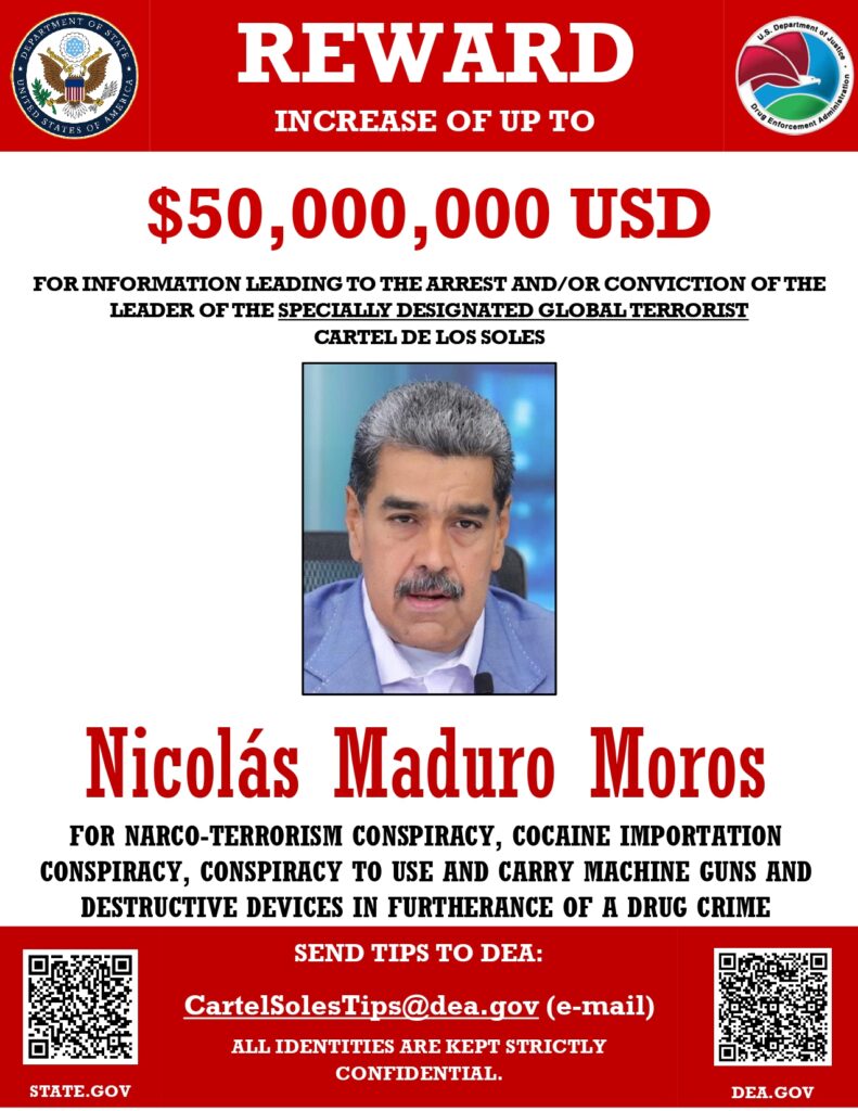 nicolás maduro reward poster (50 million)