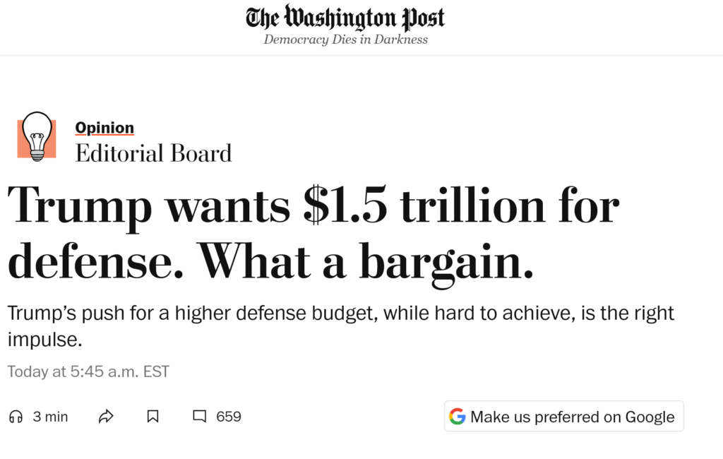 screenshot 2026 01 14 at 14 44 20 opinion trump’s welcome push for $1.5 trillion defense spending the washington post