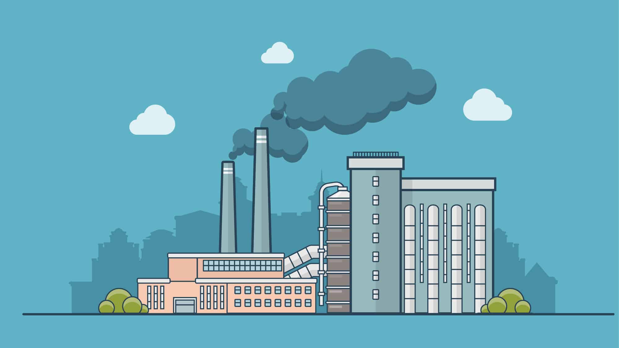 linear flat modern heavy industry vector banner slider illustration. industrial concept. factory, plant, manufacture pollution linear flat modern heavy industry vector banner slider illustration. industrial concept. factory, plant, manufacture pollution