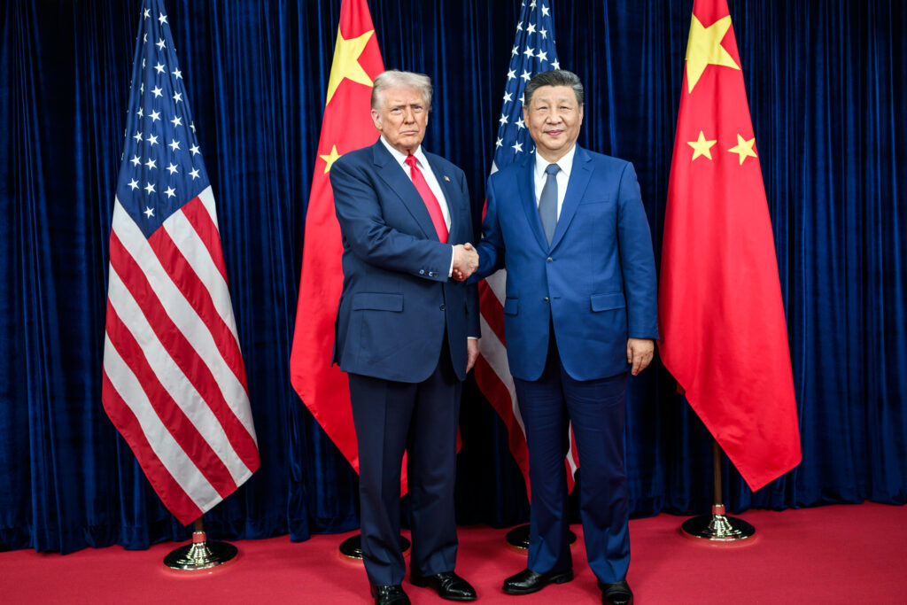 president donald trump greets chinese president xi jinping before a bilateral meeting at the gimhae international airport terminal (54890669668) (1)