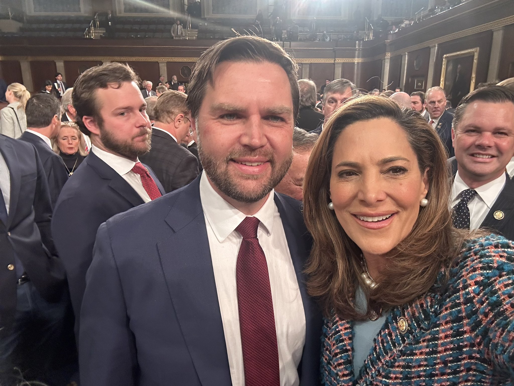 u.s. rep. maría elvira salazar with vice president elect jd vance, 2025