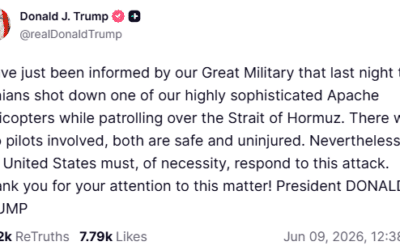 Trump Says US Helicopter Downed By Iran, Vows Response