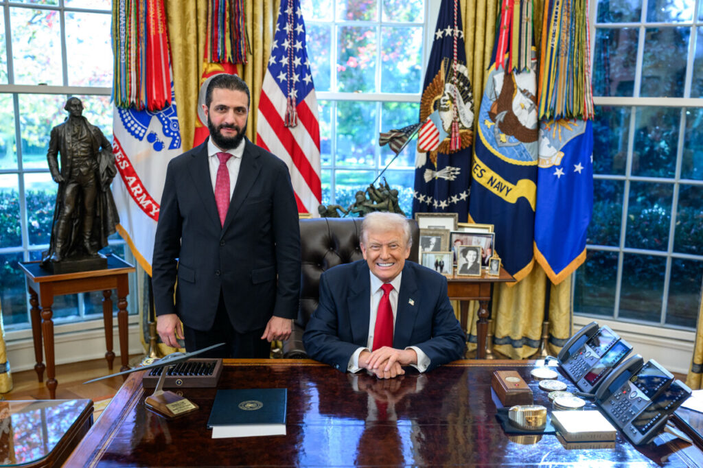 syrian president ahmed al sharaa with u.s. president donald trump, november 2025 (1)