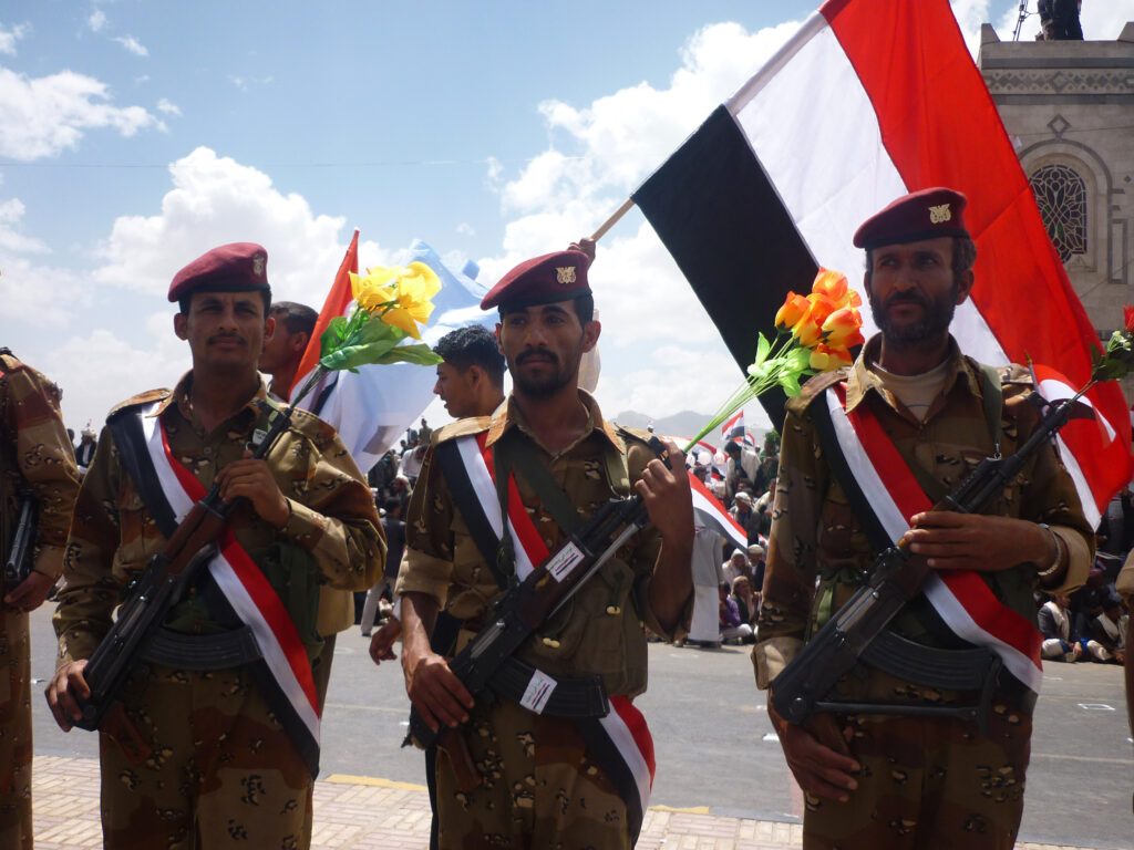 yemeni soldiers from the 1st armoured division