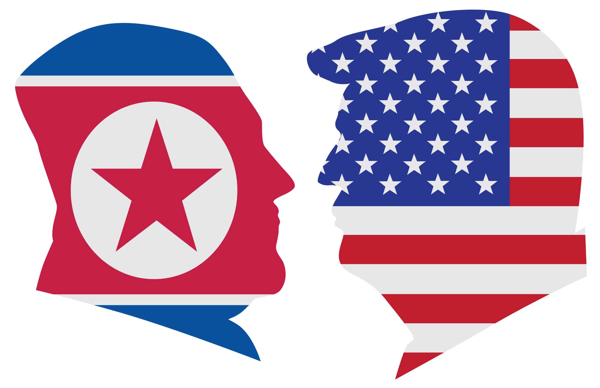 president trump and kim jong un flag silhouette president trump and kim jong un flag silhouette