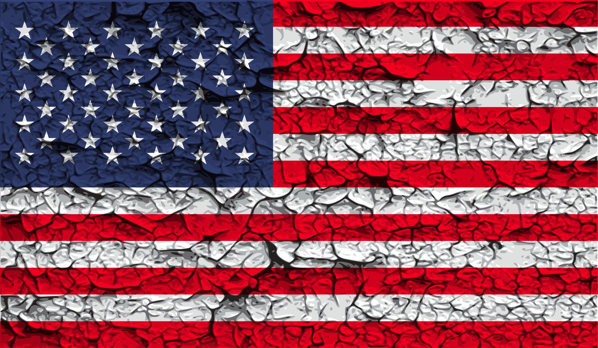 flag of usa with old texture. vector
